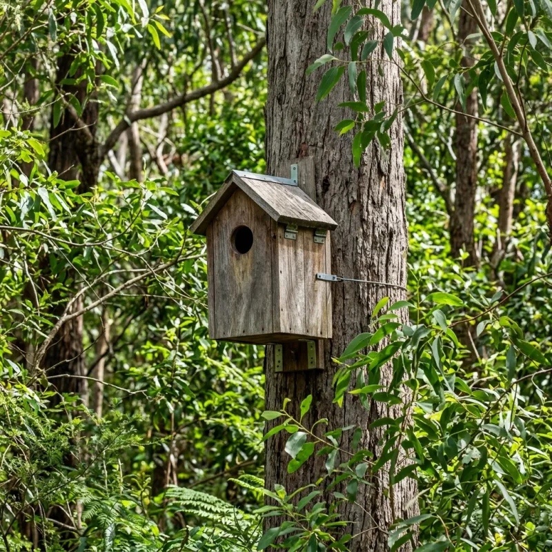 Animal nesting box installed as a humane alternative to a Bannockburn roof cavity