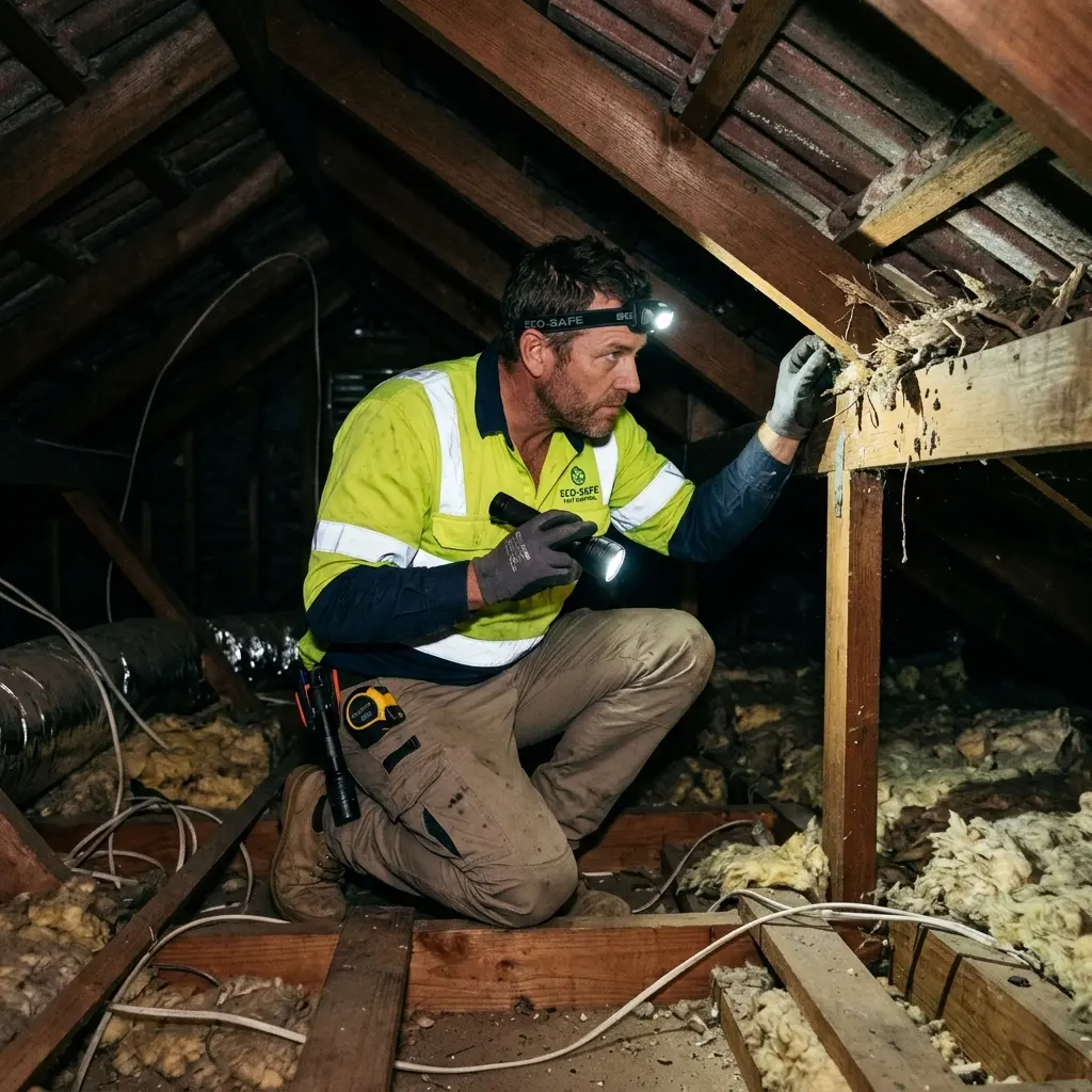 Technician using detection equipment to locate a dead rat inside a Bannockburn wall cavity